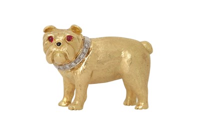 Lot 79 - A gold bulldog brooch