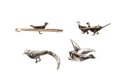 Lot 47 - A GROUP OF FOUR BIRD BROOCHES