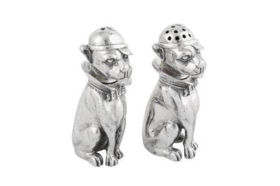 Lot 63 - A pair of contemporary novelty silver salt and pepper