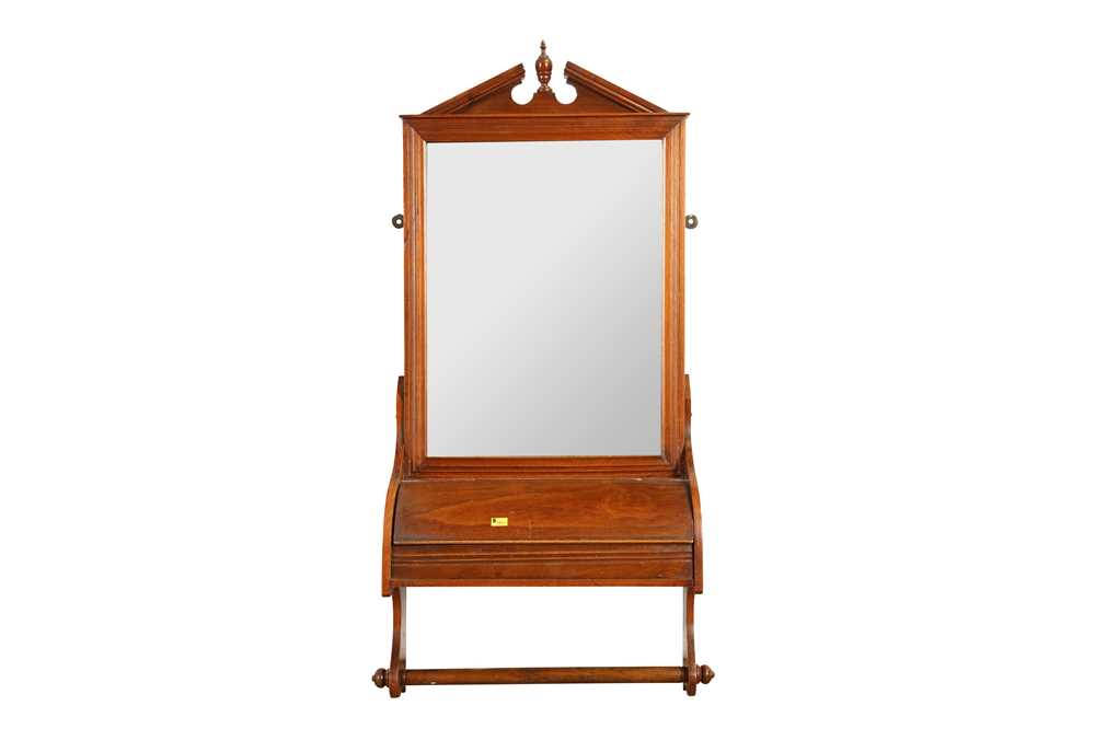 Lot 191 - A LATE VICTORIAN WALNUT BATHROOM MIRROR