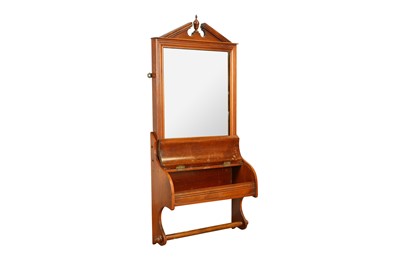 Lot 191 - A LATE VICTORIAN WALNUT BATHROOM MIRROR