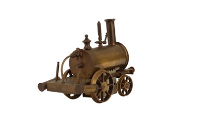 Lot 154 - A BRASS SCRATCH BUILT MODEL OF A BIRMINGHAM DRIBBLER LOCOMOTIVE, 19TH CENTURY