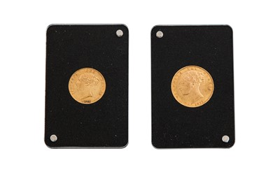 Lot 85 - A MATCHED QUEEN VICTORIA GOLD FULL AND HALF SOVEREIGN COIN SET