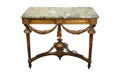 Lot 183 - A NEOCLASSICAL STYLE GILTWOOD CONSOLE TABLE, 19TH CENTURY