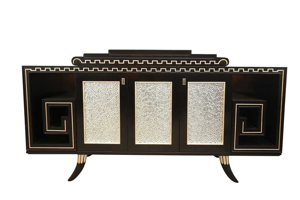 Lot 335 - A CONTEMPORARY ITALIAN BLACK LACQUERED SIDEBOARD