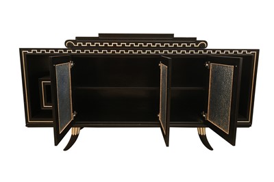 Lot 335 - A CONTEMPORARY ITALIAN BLACK LACQUERED SIDEBOARD