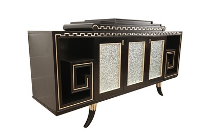 Lot 419 - A CONTEMPORARY ITALIAN BLACK LACQUERED SIDEBOARD
