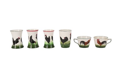 Lot 261 - A SET OF FOUR WEMYSS WARE BEAKERS, 20TH CENTURY