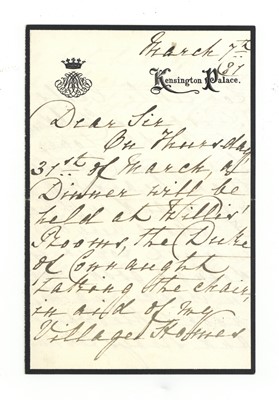 Lot 16 - AUTOGRAPH LETTER BY PRINCESS MARY ADELAIDE OF CAMBRIDGE, DUCHESS OF TECK