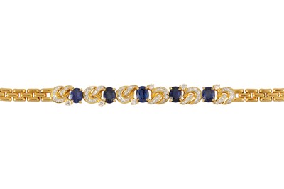 Lot 185 - A sapphire and diamond bracelet