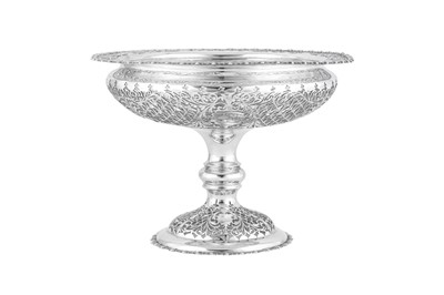 Lot 498 - An Edwardian sterling silver pedestal fruit bowl, Sheffield 1906 by James Dixon and Sons