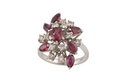 Lot 175 - A ruby and diamond dress ring