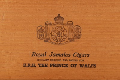 Lot 43 - A CUSTOM MADE CIGAR HUMIDOR FOR EDWARD, PRINCE OF WALES BY ROYAL JAMAICA CIGAR COMPANY