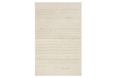 Lot 7 - DOCUMENT SIGNED BY GEORGE IV, KING OF THE UNITED KINGDOM OF GREAT BRITAIN AND IRELAND (1820-1830)