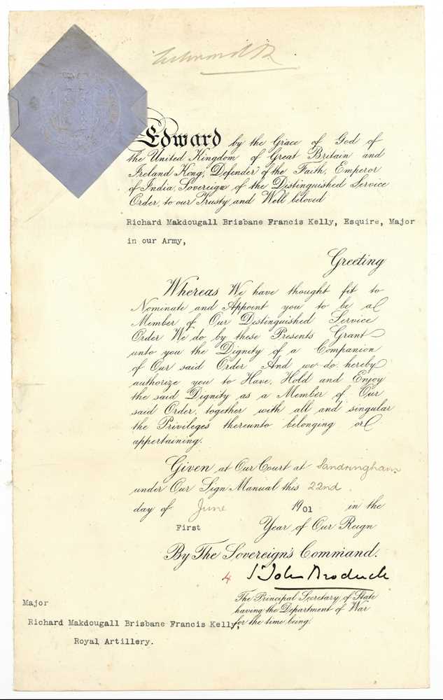 Lot 33 - DOCUMENT SIGNED BY EDWARD VII, KING OF THE UNITED KINGDOM (1901-1910)