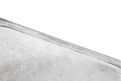Lot 278 - A mid-20th century Persian (Iranian) silver tray, Isfahan circa 1960 possibly retailed by Ja'fari