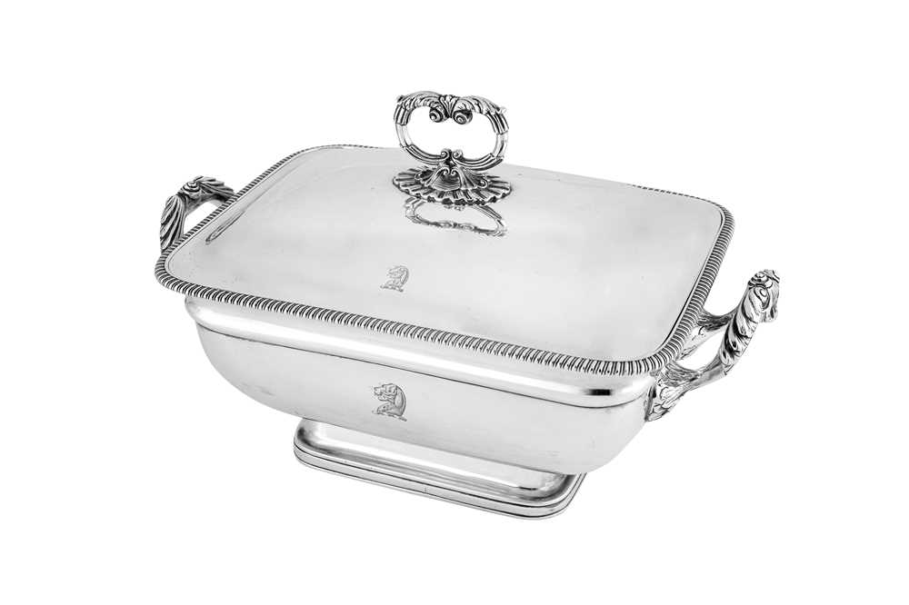 Lot 629 - A George III sterling silver soup tureen, London 1805 by William Bennett