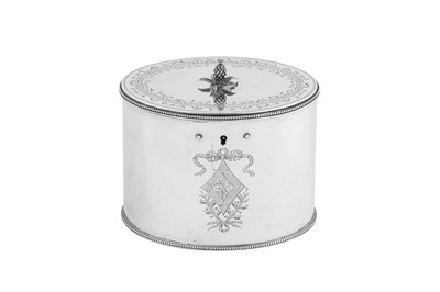Lot 627 - A George III sterling silver double tea caddy, London 1780 by James Mince and William Hodgkins II