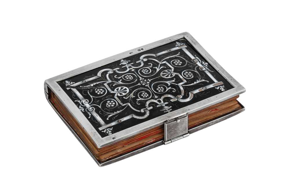 Lot 81 - A Victorian sterling silver mounted Limoges enamel carte de visite album, London 1870 by Henry William Dee