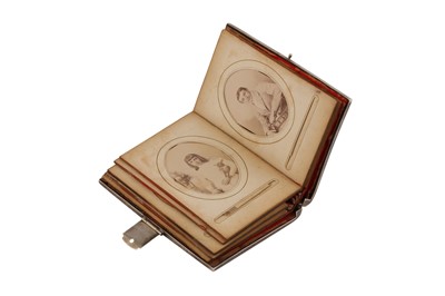 Lot 81 - A Victorian sterling silver mounted Limoges enamel carte de visite album, London 1870 by Henry William Dee