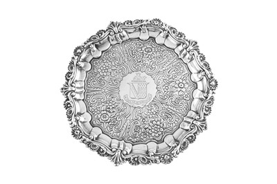 Lot 573 - A George IV sterling silver salver, Sheffield 1824 by Robert Gainsford