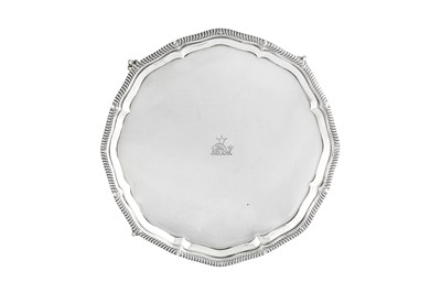 Lot 465 - A George V sterling silver salver, London 1935 by Goldsmiths and Silversmiths
