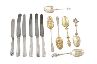 Lot 101 - FOUR 18TH CENTURY AND LATER DUTCH SILVER AND SILVER GILT SPOONS