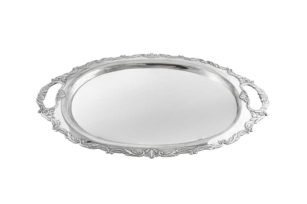 Lot 353 - A mid to late 20th century South American silver twin handled tray, circa 1960