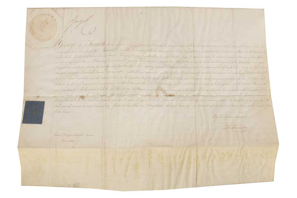 Lot 6 - DOCUMENT SIGNED BY GEORGE IV, KING OF THE UNITED KINGDOM OF GREAT BRITAIN AND IRELAND (1820-1830)