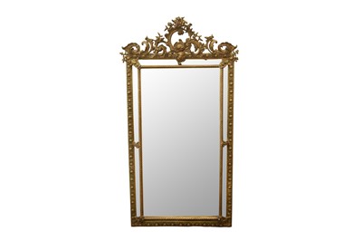 Lot 337 - A LARGE ROCOCO REVIVAL GILTWOOD MIRROR, MID 19TH CENTURY