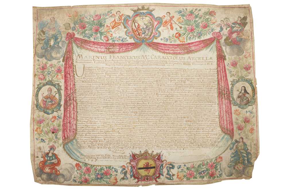 Lot 204 - Diplomas on Parchment.- Marino Francesco Maria Caracciolo Arcella