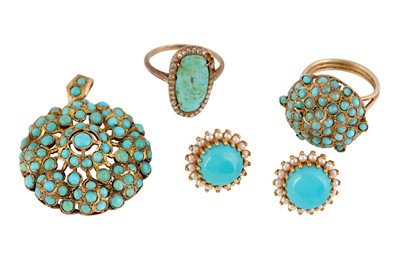 Lot 99 - A GROUP OF TURQUOISE JEWELLERY