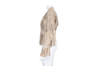 Lot 240 - Gucci Beige Suede Fringed Jacket