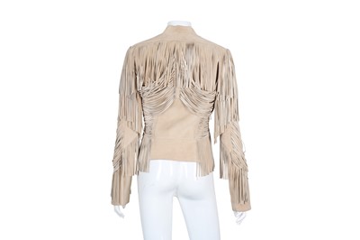 Lot 240 - Gucci Beige Suede Fringed Jacket