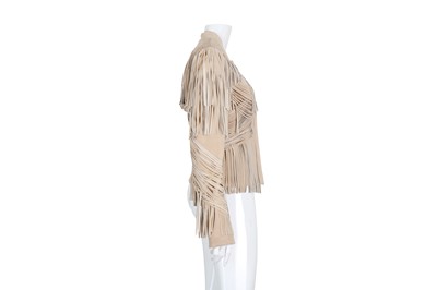 Lot 240 - Gucci Beige Suede Fringed Jacket