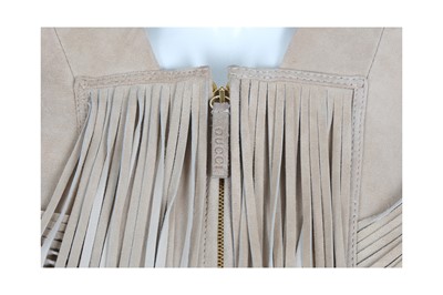 Lot 240 - Gucci Beige Suede Fringed Jacket