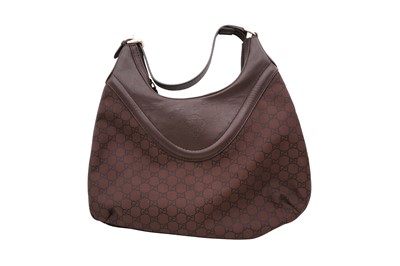 Lot 79 - Gucci Brown Monogram Crest Hobo Bag