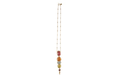 Lot 228 - A multi-gem pendant necklace