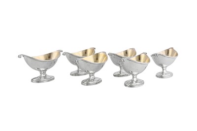 Lot 550 - A set of six George III sterling silver salts, London 1799 by William Abdy II