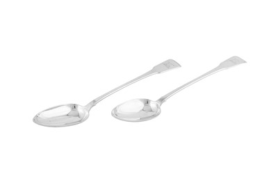 Lot 399 - A pair of George III sterling silver basting spoons, London 1815 by William Eaton