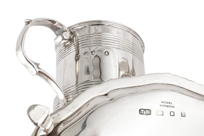 Lot 5 - A MIXED GROUP INCLUDING A GEORGE III STERLING SILVER CHRISTENING MUG, LONDON 1816 PROBABLY BY WILLIAM WESTON