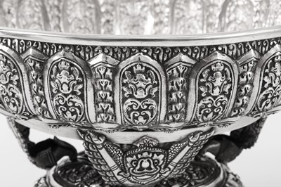 Lot 181 - A mid-20th century Cambodian silver covered dish on stand (Tok), circa 1960