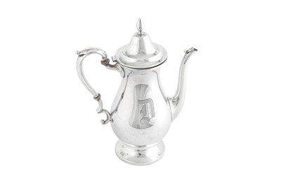 Lot 355 - A mid-20th century American sterling silver coffee pot, New Jersey circa 1940 by Fisher Silversmiths