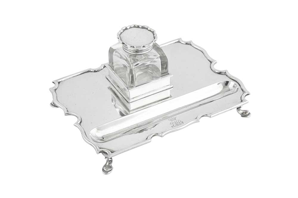 Lot 38 - A Victorian sterling silver inkstand, London 1900 by Charles Stuart Harris