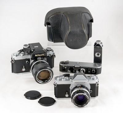 Lot 361 - Nikon F2A & Nikkormat Film Cameras.