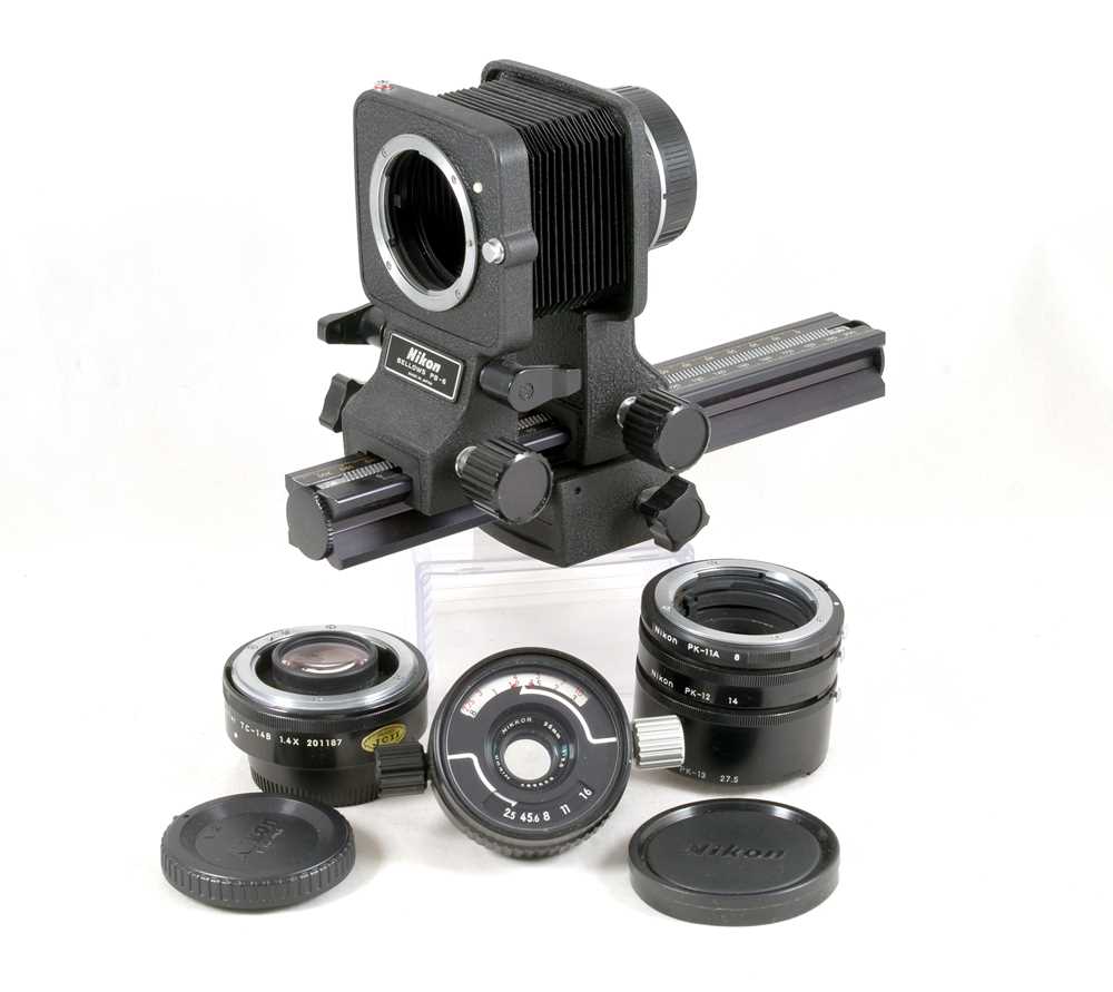 Lot 214 - Nikon Accessories inc PB-6 Bellows & TC-14B Tele Converter.