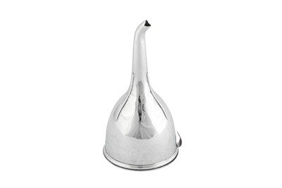 Lot 643 - A George III Irish sterling silver wine funnel, Dublin 1810 probably by Richard Sawyer (active 1797-1812)