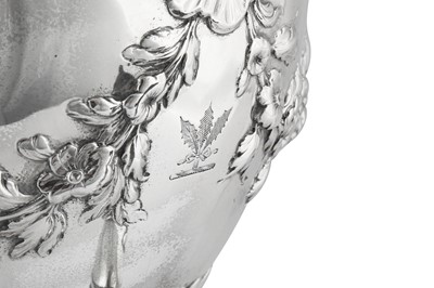 Lot 568 - Hallmarking interest – A rare George III sterling silver tea urn, London 1771 by Francis Crump, overstruck for Edinburgh 1772 by William Davie