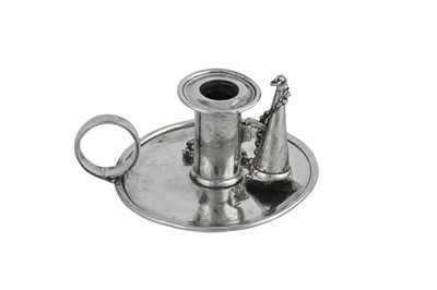 Lot 606 - A George III sterling silver taper chamberstick, London 1796 by Henry Chawner and John Emes
