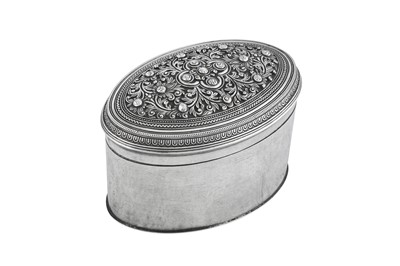 Lot 167 - A large late 19th century Burmese unmarked silver lime box, Shan States circa 1880